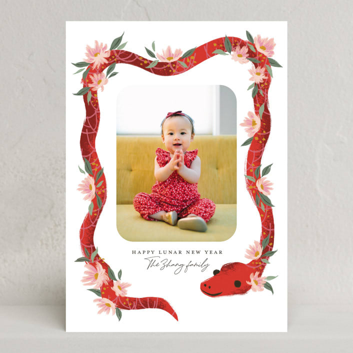 "Little New Year Snake" - Lunar New Year Cards in Blossom by Jackie Crawford - Front
