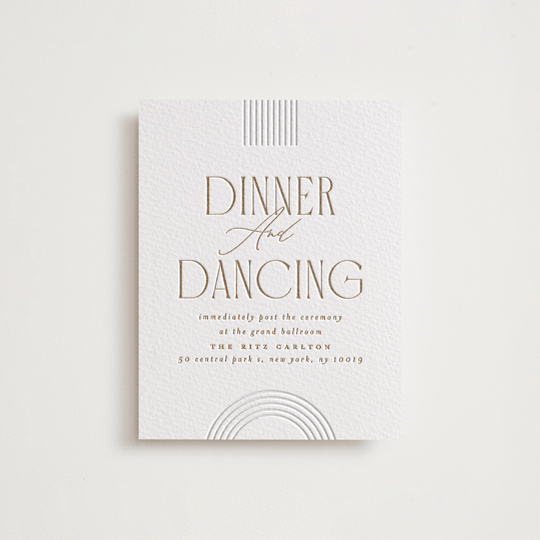 "Framed Elegance" - Letterpress Reception Cards in Framed Elegance by Creo Study - Front