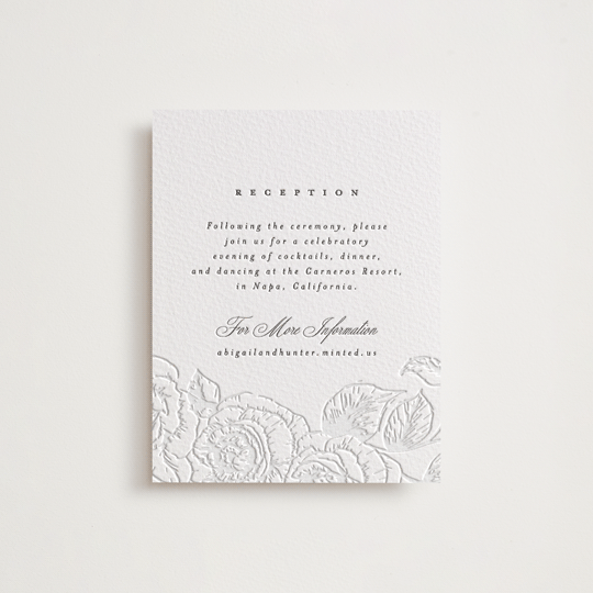 "Garden" - Letterpress Reception Cards in Garden by Leah Bisch - Front