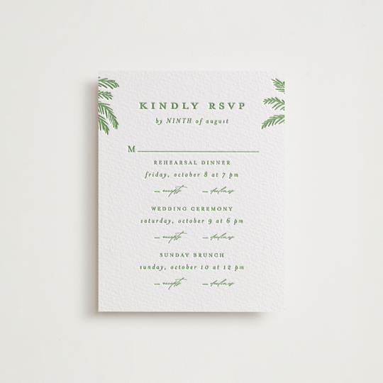 "Iconic" - Letterpress Multi-Event RSVP Cards in Pear by Creo Study - Front