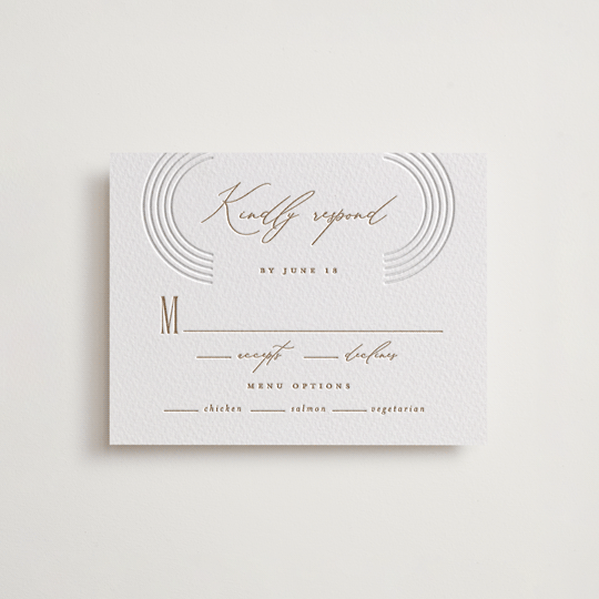 "Framed Elegance" - Letterpress RSVP Cards in Framed Elegance by Creo Study - Front