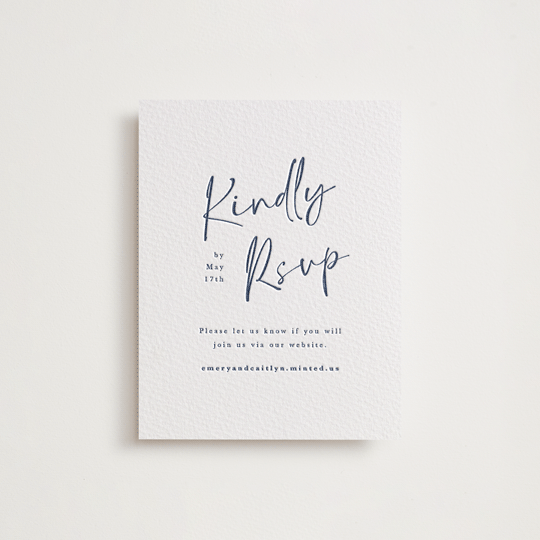 "Ink scribble" - Letterpress RSVP Online Enclosure Cards in Aegean by Adelyn T. - Front