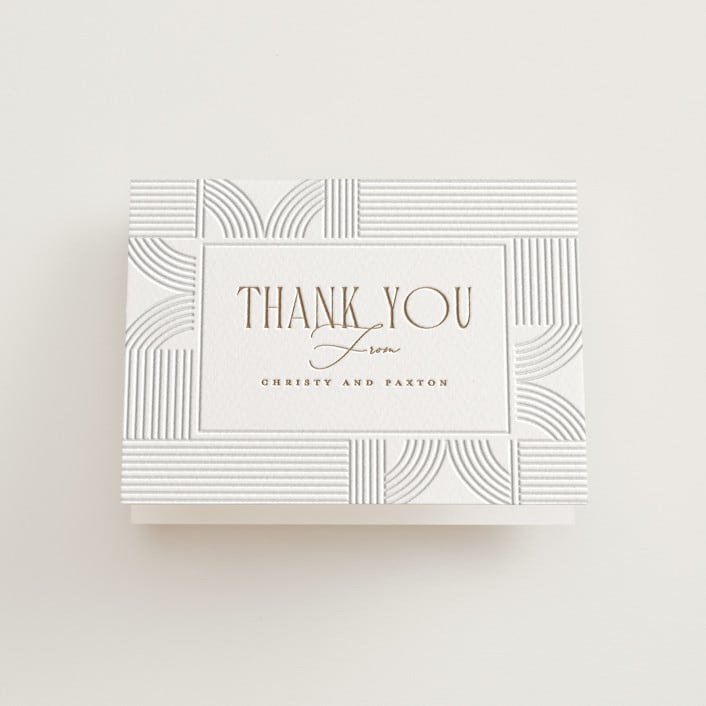"Framed Elegance" - Letterpress Wedding Thank You Cards in Framed Elegance by Creo Study - Front