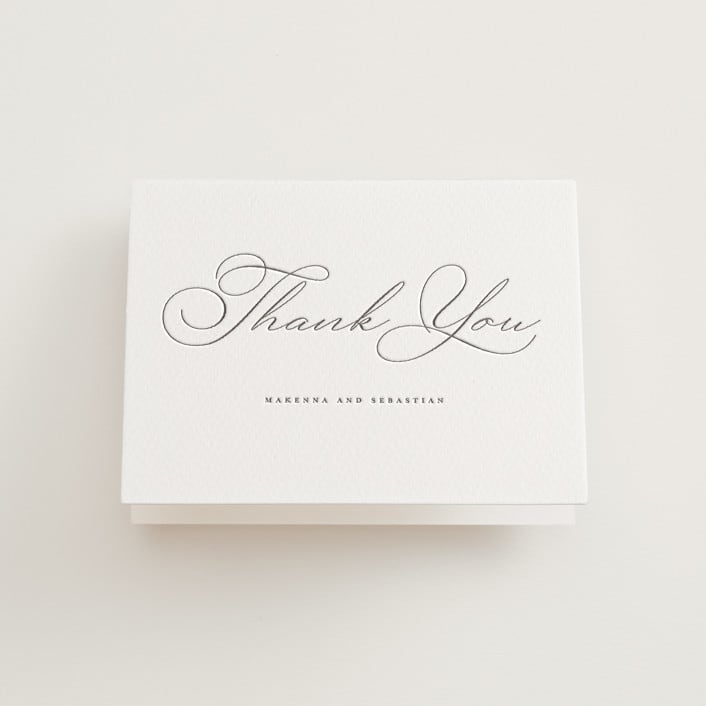 "Love Letters" - Letterpress Wedding Thank You Cards in Love Letters by Wildfield Paper Co - Front