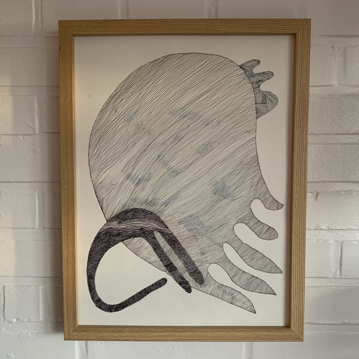 "Hiding shape" - Original Drawings in black by Nina Leth