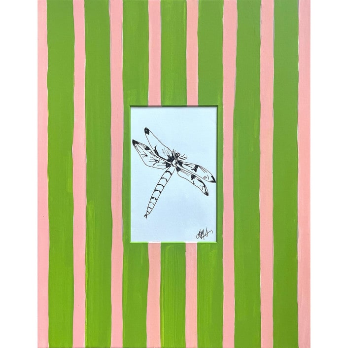 "Preppy Damselfly" - Original Drawings in multicolor by Nicole Simms