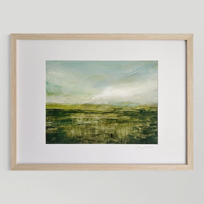"Wide Open Spaces" - Original Painting in green by Stacy Kron