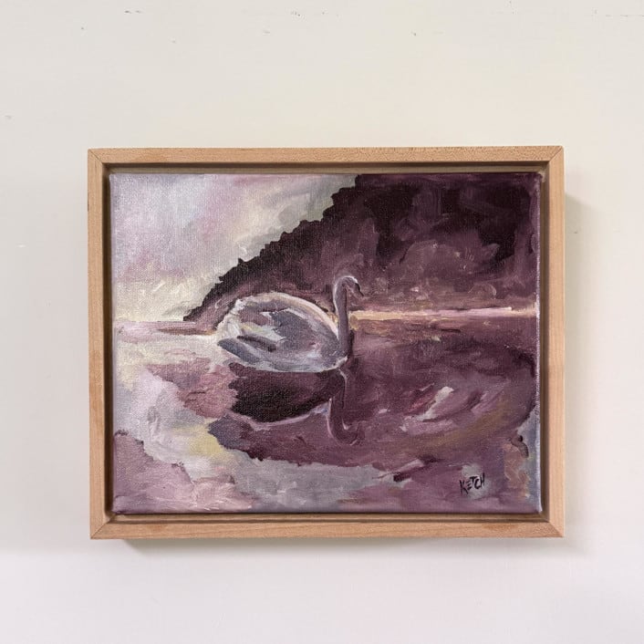 "Between Two Worlds" - Original Painting in purple by Mary Ketch