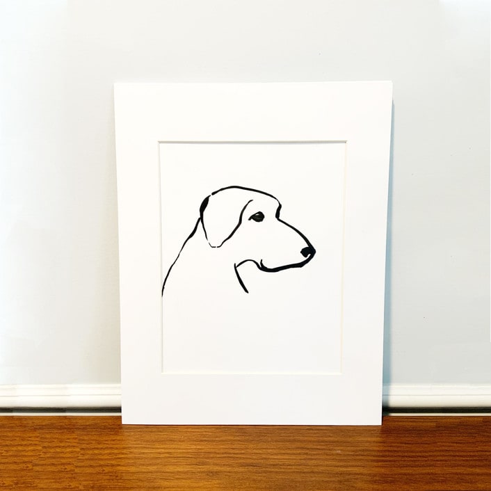 "Dog II" - Original Painting in black by Teju Reval