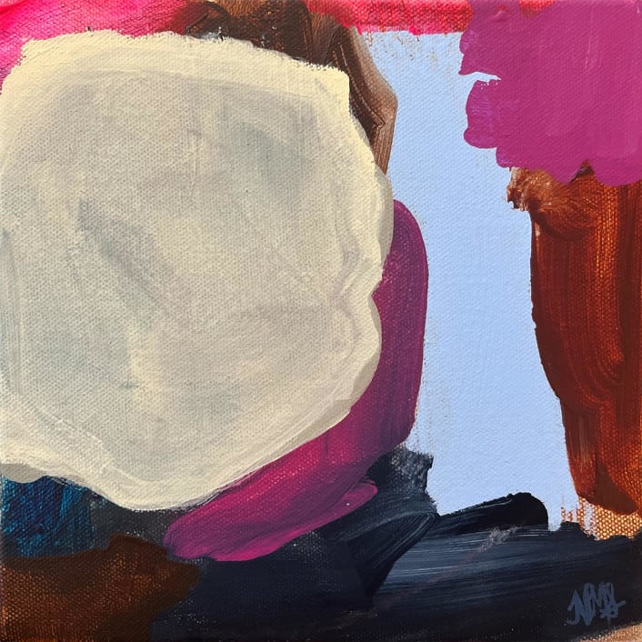 "Puffy Cloud" - Original Painting in multicolor by Nicole Simms