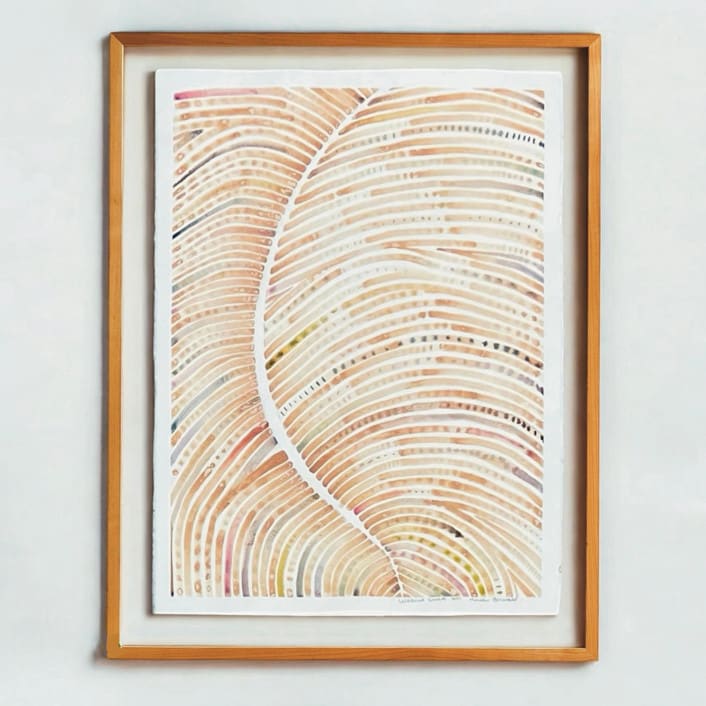 "Framed Bespoke Watercolor" - Original Painting in orange by Heidi Lowell