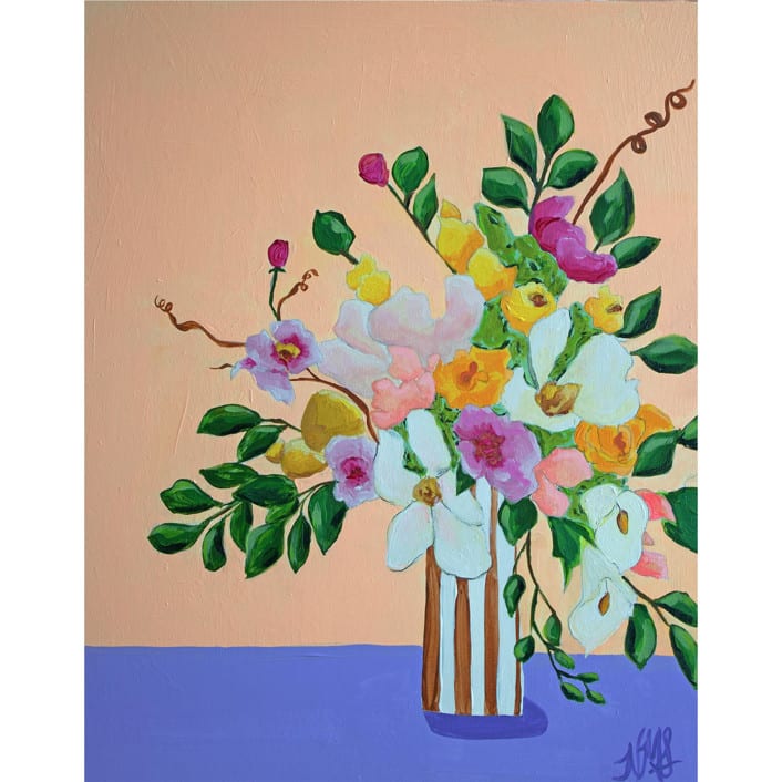 "Kiwi Vines" - Original Painting in multicolorassorted-colors by Nicole Simms