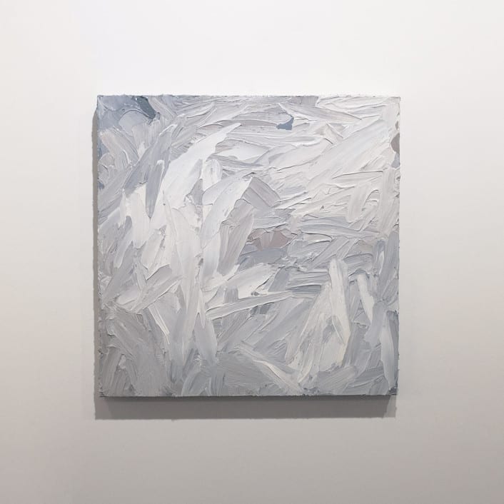 "Plum Neutral II" - Original Painting in gray by Teodora Guererra