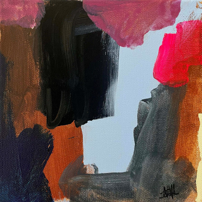 "Color on the Rocks" - Original Painting in multicolor by Nicole Simms