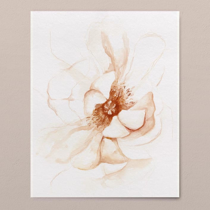 "Peachy Peonies 02 watercolor painting" - Original Painting in orange by Angele Kamp
