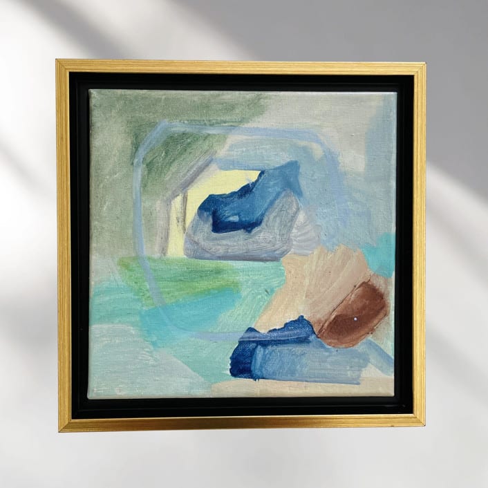 "Coastal Light Painting Original Abstract" - Original Painting in gray by Hilary L Hahn