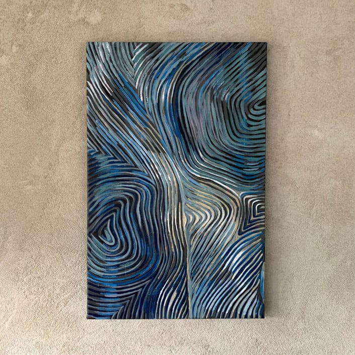 "River deep" - Original Painting in blue by Nina Leth