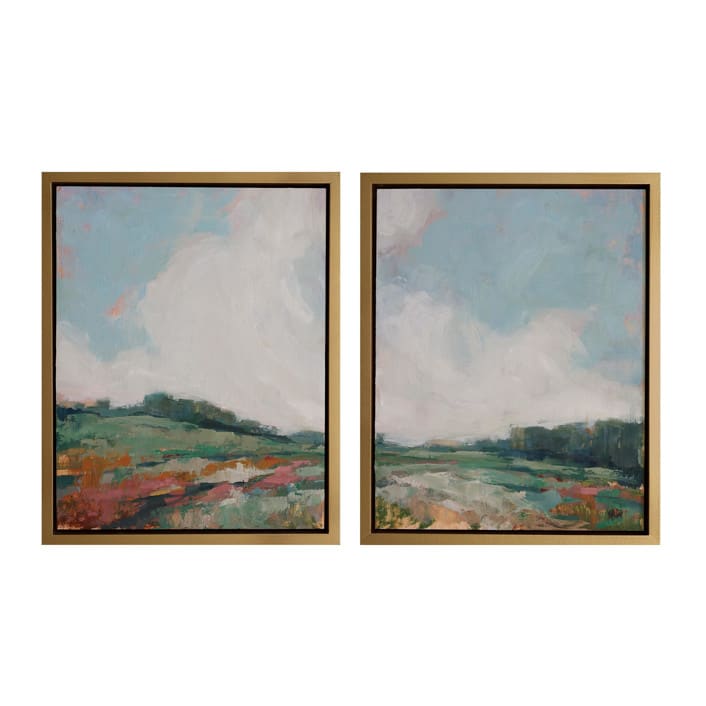 "Flower Meadow" - Original Painting in green by Wendy Keller