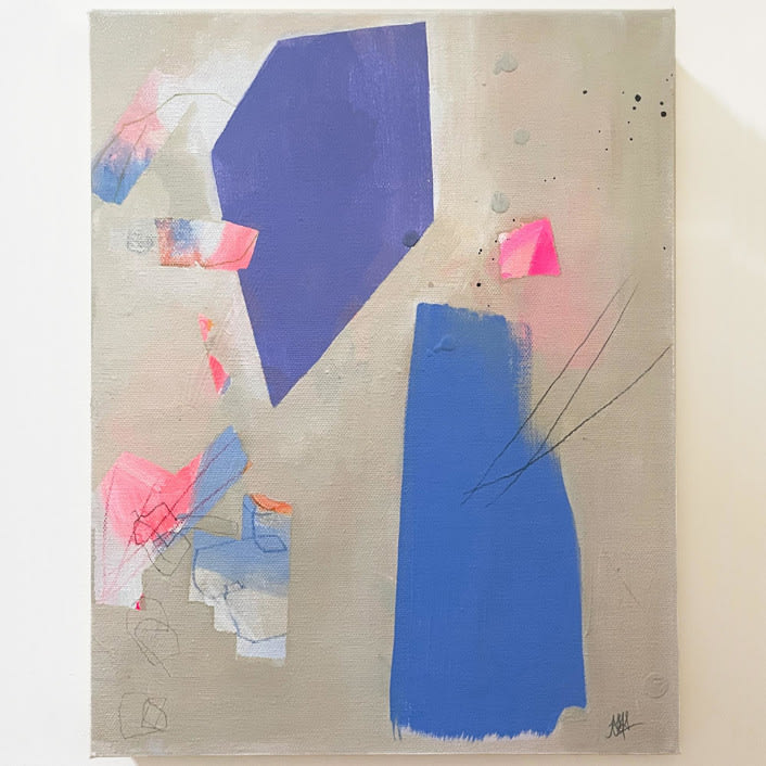 "View from the Balcony" - Original Painting in blue by Nicole Simms