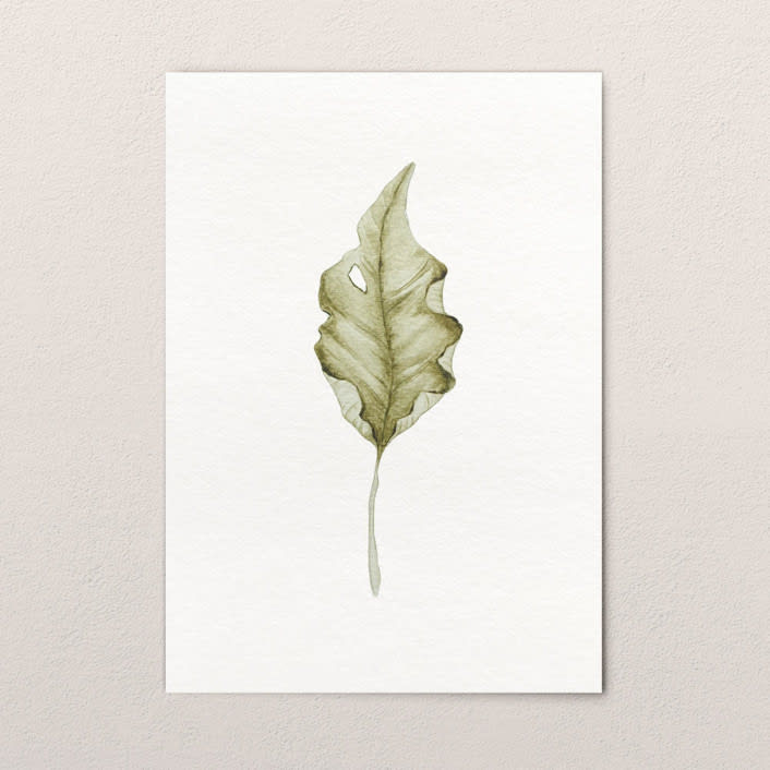 "Fallen Leaves 07" - Original Painting in green by Angele Kamp