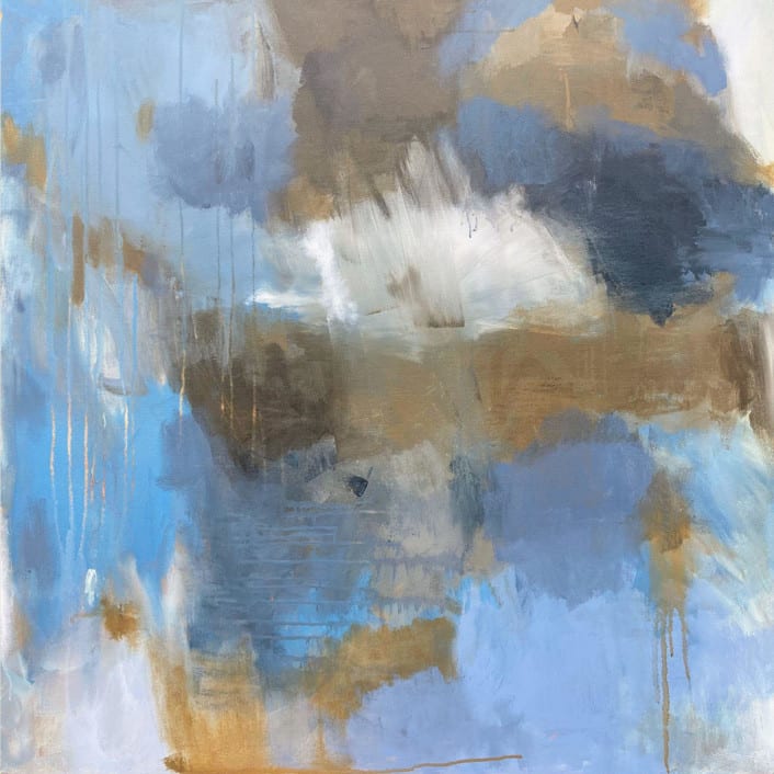 "Oceanside" - Original Painting in blue by Alix Baldwin