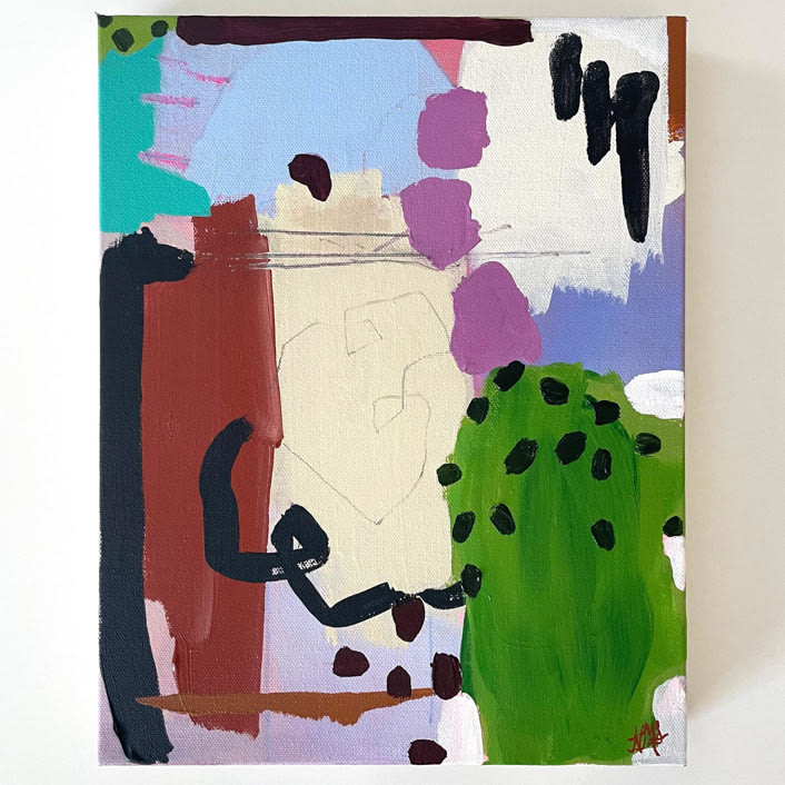 "Pickle Flavor Jelly Beans I" - Original Painting in multicolor by Nicole Simms