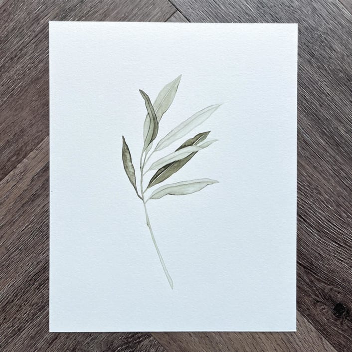 "Olive Branch" - Original Painting in green by Angele Kamp