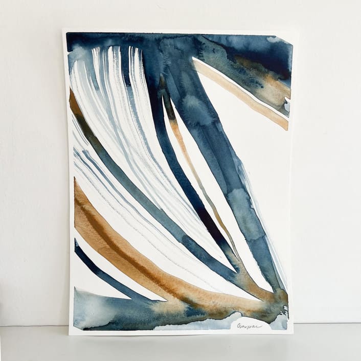 "Modern Stripes Original" - Original Painting in blue by Mary Gaspar