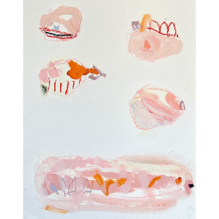 "be quiet enough" - Original Painting in pink by tina johnson