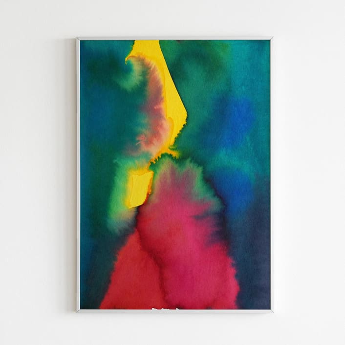 "Abstract Hues 2 Original Watercolor Painting" - Original Painting in multicolor by Alexandra Dzh