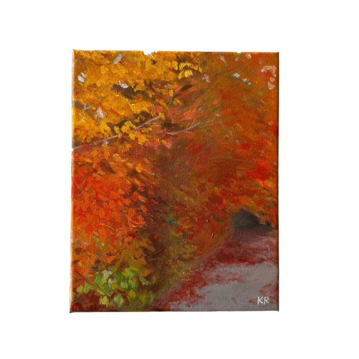 "Autumn Fire" - Original Painting in red by Kat Roberts