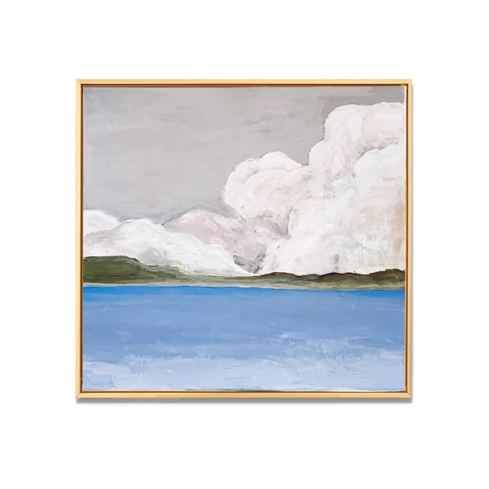 "Billowing Clouds" - Original Painting in blue by Hallie Fischer