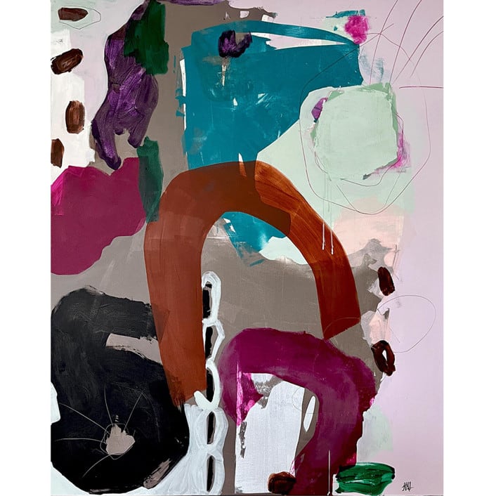 "Garnet & Ruby" - Original Mixed Media in multicolorassorted-colors by Nicole Simms