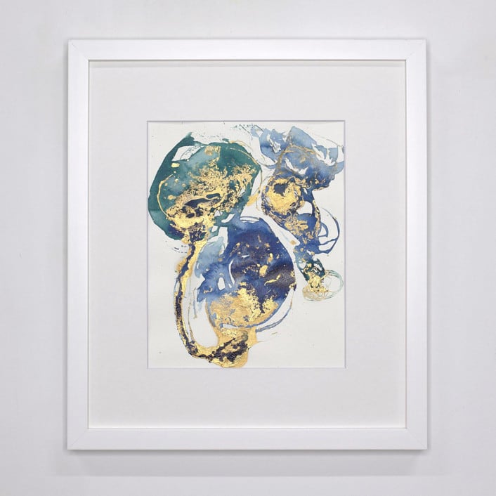 "Samba - Original" - Original Mixed Media in gold by Julia Contacessi