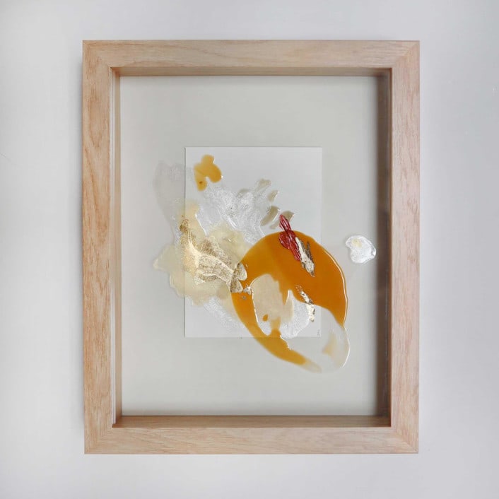 "For Color's Sake #22" - Original Mixed Media in yellow by Christine Olmstead