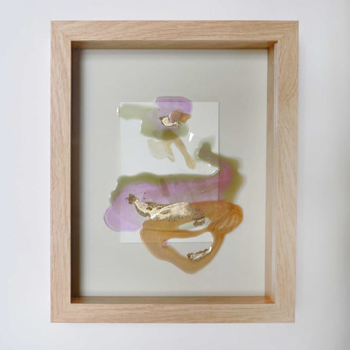 "For Color's Sake #13" - Original Mixed Media in green by Christine Olmstead