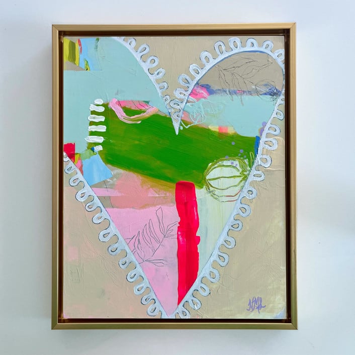 "Seed Pod Heart" - Original Mixed Media in multicolor by Nicole Simms