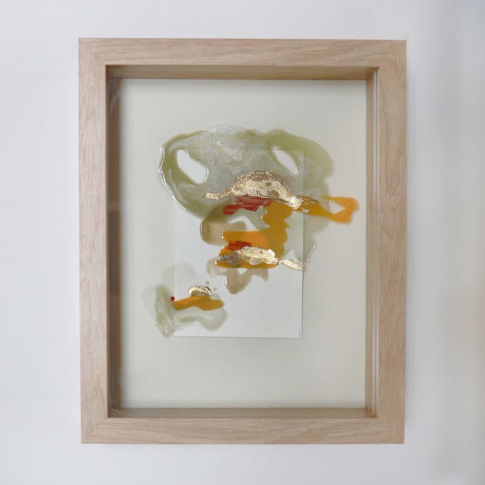 "Synesthetic Body #17" - Original Mixed Media in green by Christine Olmstead