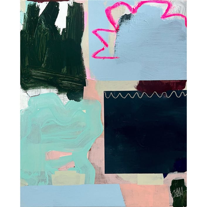 "Pink Flower Above It All" - Original Mixed Media in multicolorassorted-colors by Nicole Simms