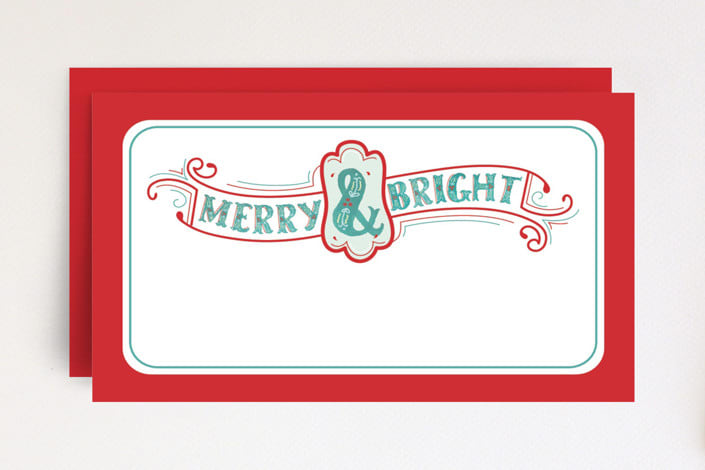 "Merry Bright Lettering" - Stationery in Vermillon by Jen Boehler - Front