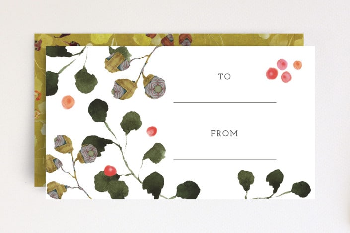 "Yellow Garden Mini Cards" - Stationery in Damask Yellow by Aspa Gika - Front