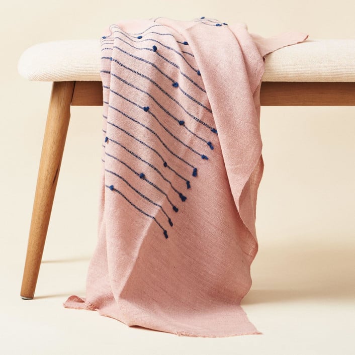 "Rosewood Throw" - Blankets and Throws in pink by Anjali Purohit