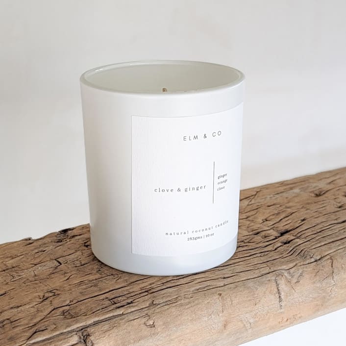"Clove & Ginger Scented Candle" - Candles and Holders in white by Valerie Aguiar