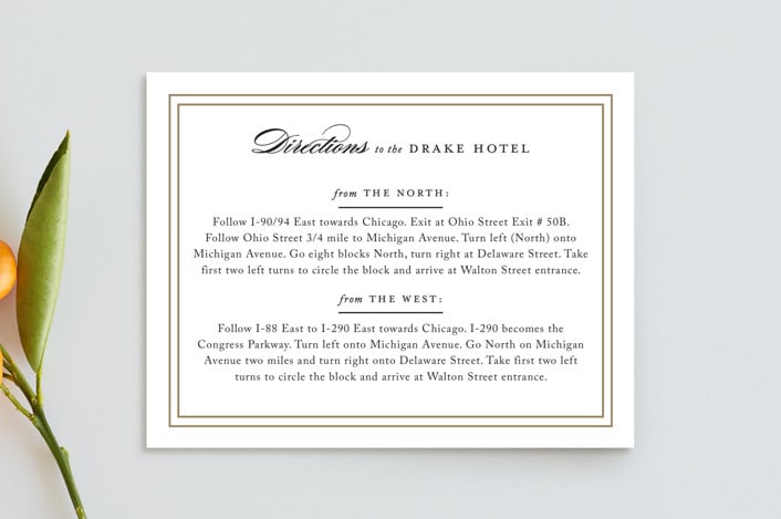 "Eloquence" - Mitzvah Direction Cards in Golden Rod by Kimberly FitzSimons - Front