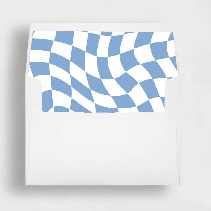 "Blue & White Checkered Liner | Set of 25 Square Envelope Liners" - Envelope Liners in multicolor by Nikki Turner