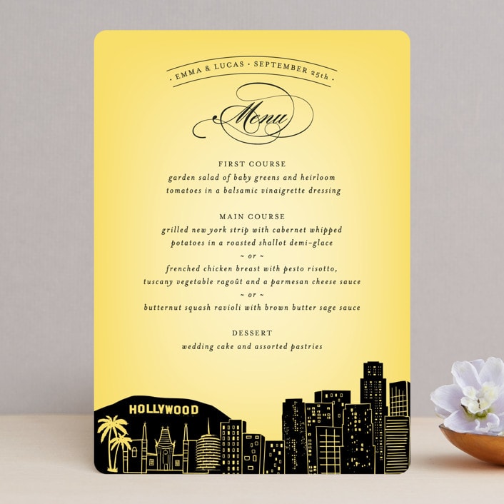 "Big City - Los Angeles" - Menus in Lemondrop by Hooray Creative - Front