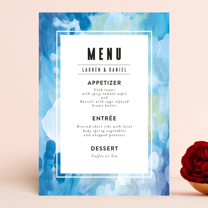 "Gallery Abstract Art" - Menus in Ocean by Alethea and Ruth - Front