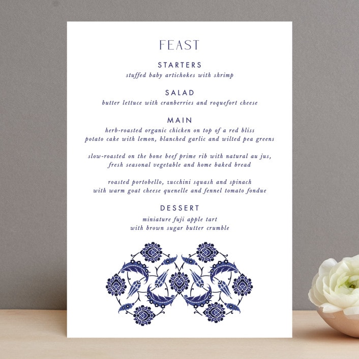"Topkapi" - Menus in Cobalt by Nazia Hyder - Front
