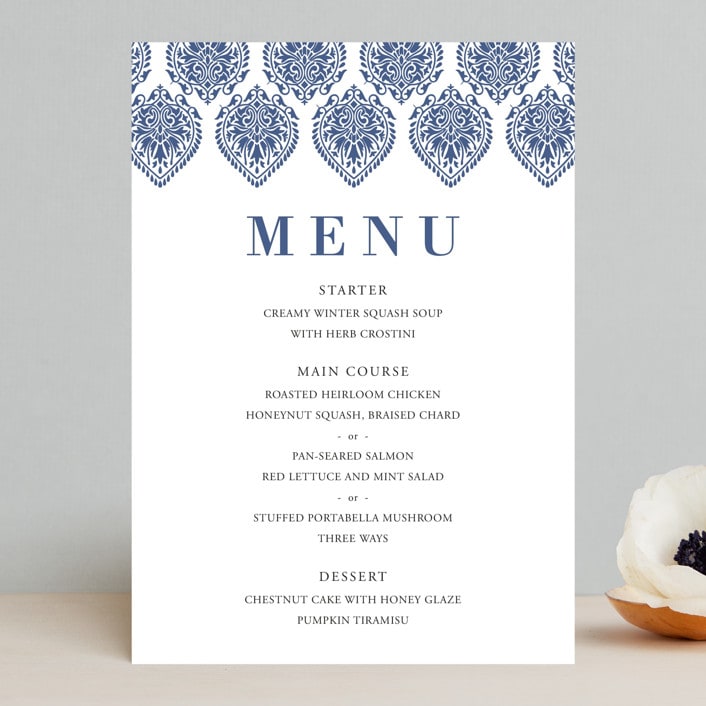 "Calcutta Stamp" - Menus in Azure by Oma N. Ramkhelawan - Front