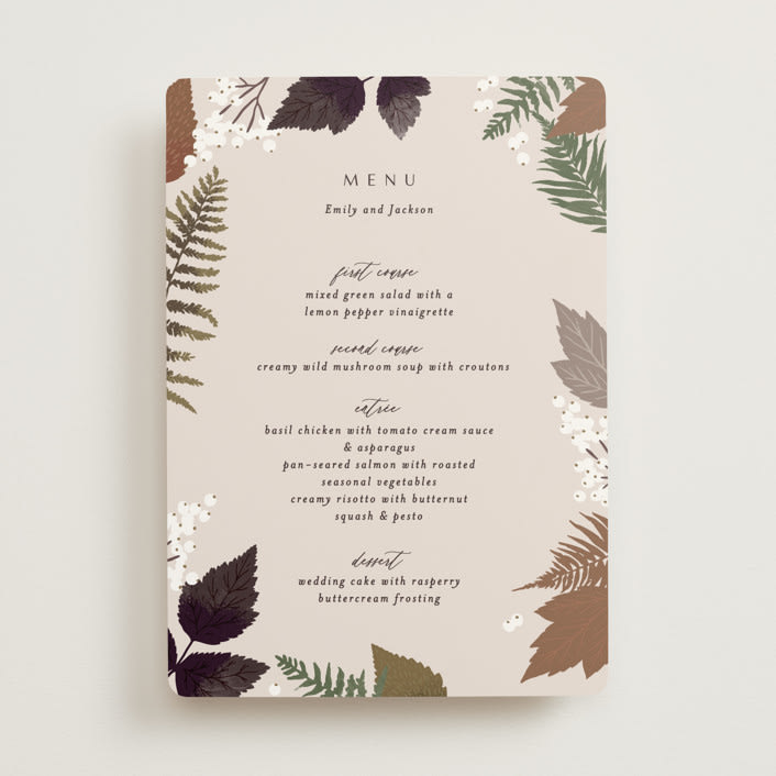 "Autumnal" - Menus in Natural by Alethea and Ruth - Front